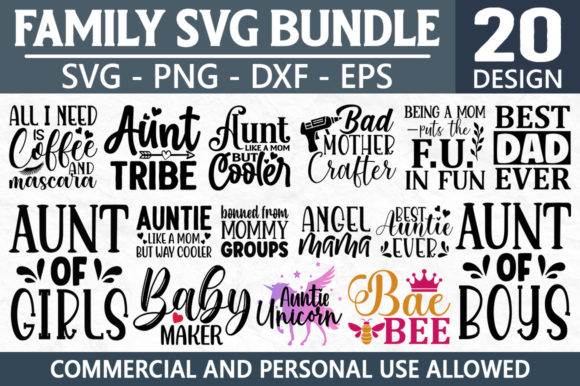 Mom,Dad,Familly SVG Bundle for Crafts and Graphics