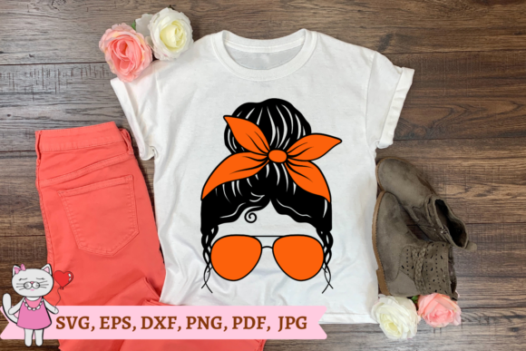 Orange Mom Bun Hair Svg for Graphics and Crafts Projects