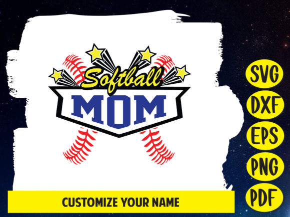 Softball Mom Cut File Svg for Crafts and Graphics